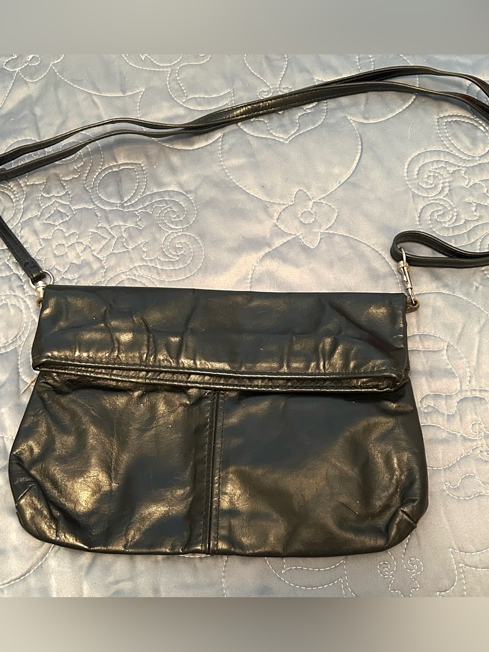 Classic Black Leather Crossbody Bag